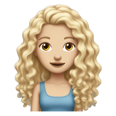 white girl with really curly very long blonde hair sticker