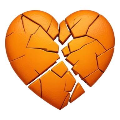Broken orange heart  sticker