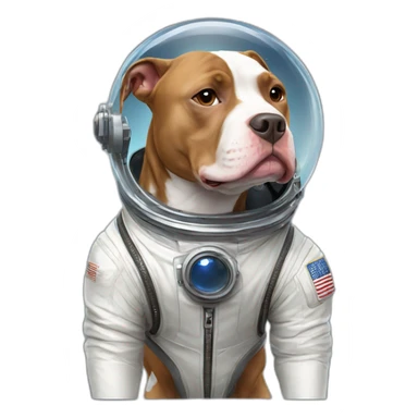 Pitbull dog wearing an astronaut suit. sticker