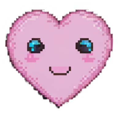 cute pink heart with a face sticker