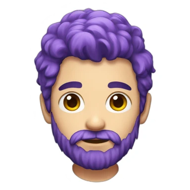 Purple haired streamer with beard sticker