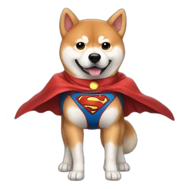 Shiba in a Superman costume  sticker