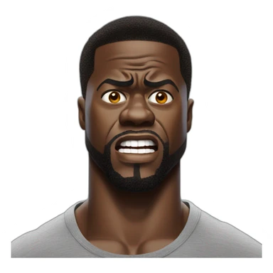 actor kevin hart angry face wearing tee sticker