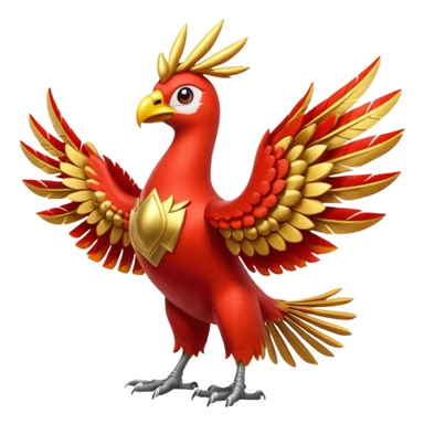 Pokemon red and green legendary Ho-Oh sticker