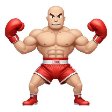 A cartoon-style anthropomorphic train with large, muscular human-like arms wearing red boxing gloves. The train has an aggressive expression and is posed in a boxing stance, ready to fight. sticker