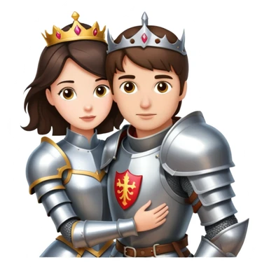 Brunette Knight in shining armor saves Princess sticker