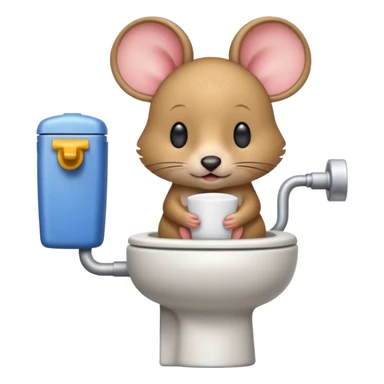 Una ratita sentada en el wc sticker
