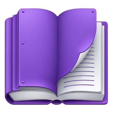 Purple icon: a book with дфзещз. Minimal, web style. sticker