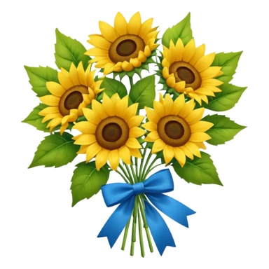 bouquet of 5 sunflower and bow tie sticker