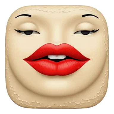 beige colored kiss print  sticker