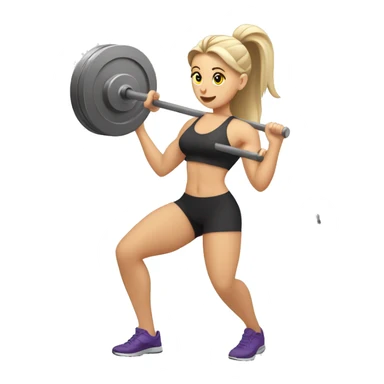 fitness white girl and barbell with discs sticker