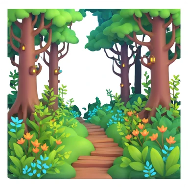 enchanted forest with glowing plants and magical atmosphere sticker