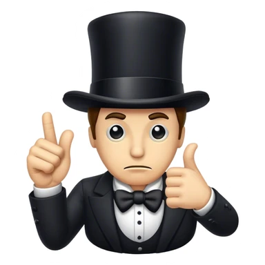 thumbs down with a tophat sticker