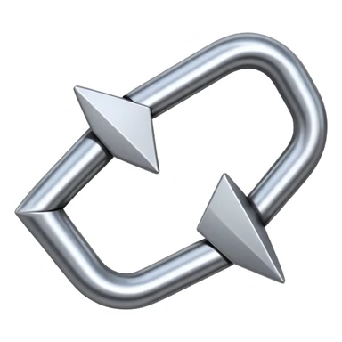 iOS emoji of a chain link morphing into a rightward arrow, conveying movement and guidance toward a goal, minimal and dynamic sticker