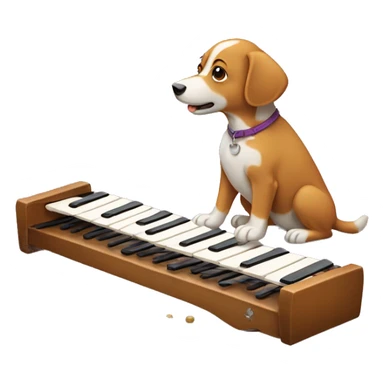 dog playing xylaphone sticker