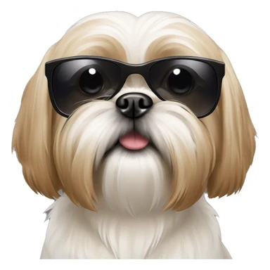 Tan Shih Tzu with dark sunglasses sticker
