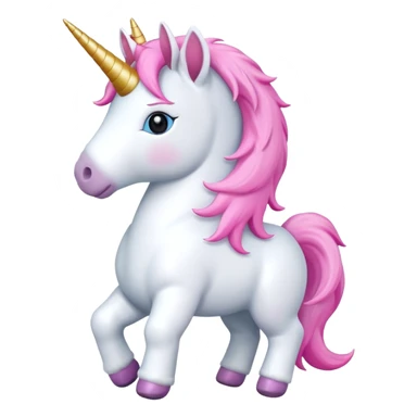 white unicorn toy facing camera full body sticker
