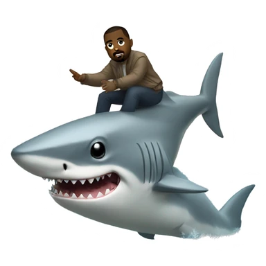 kanye west riding a shark sticker