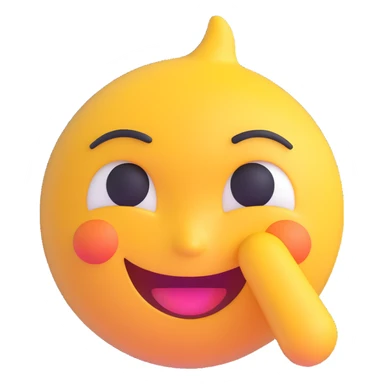 emoji with a big smile but a single tear, masking sadness with happiness sticker