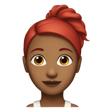 brown girl with red ponytail sticker
