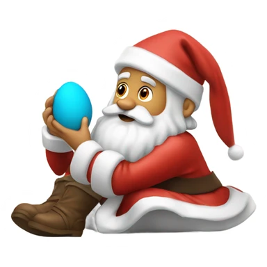 Santa Claus laying an egg sticker