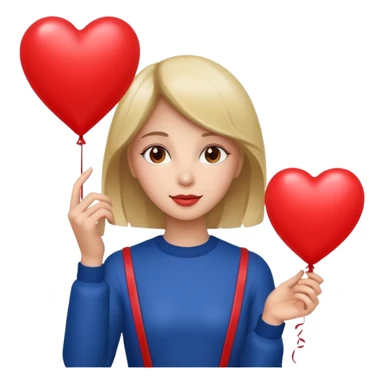 Lady with heart balloon sticker