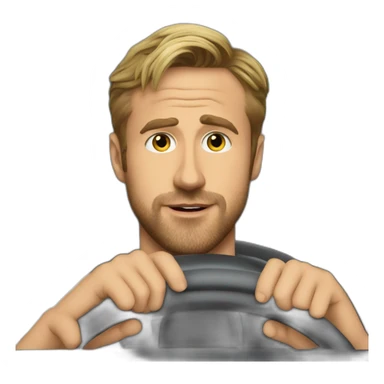 Ryan gosling driving a car in the night sticker
