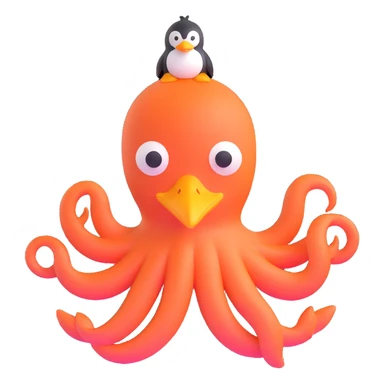 An octopus with penguin body and duck head sticker