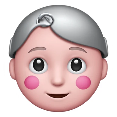 Make me a normal blush emoji with a gooner tag on top of the head (paperclip) and without the eyebrows of it apple style keep it sticker