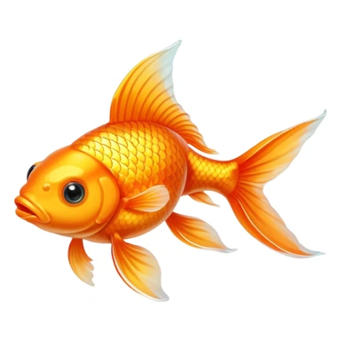 Goldfish with orange body and flowing tail sticker
