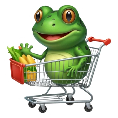 bufo meme frog using a shopping card sticker