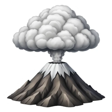 dry volcano with smoke ONLY sticker