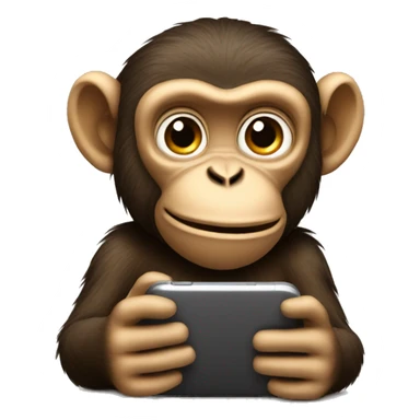 Monkey typing on his phone sticker