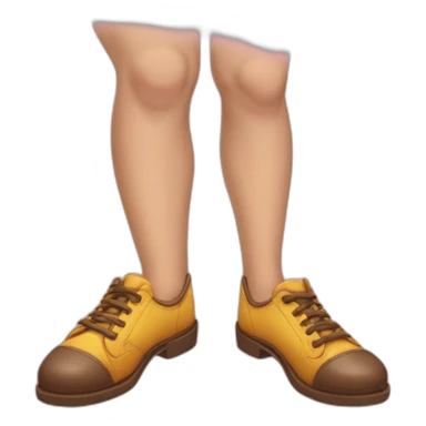 Realiza un emoji de un zapato  pero con manos y ojos sticker