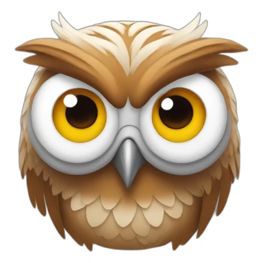 a goofy owl sticker