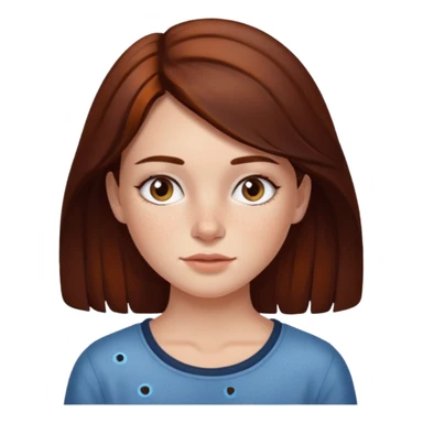 Auburn dark brown hair girl sticker
