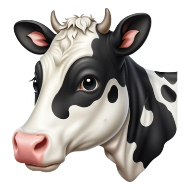 happy spotted dairy cow sticker