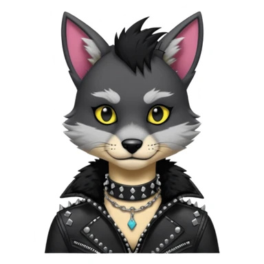 Anthro Punk Fursona Collar  sticker