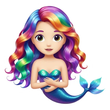 Iridescent mermaid hair sticker