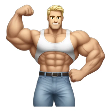 handsome white bodybuilder with large biceps sticker