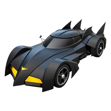  the animated series aerodynamic dark futuristic concept Batmobile loosely based on 1966 Cadillac roadster(flat long straight faceted mechanical body) winged stealthy street hot rod  sticker