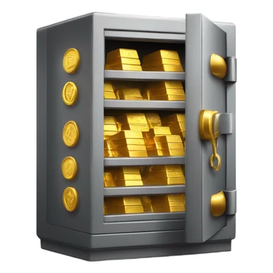 super realistic open safe with gold sticker