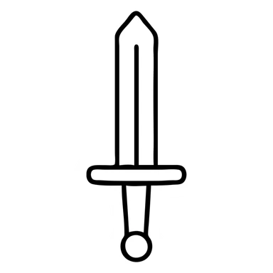 silver greatsword, simple, minimalistic, clean design sticker