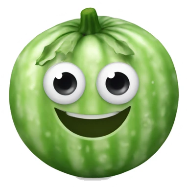 Happy face with cucumber eyes sticker