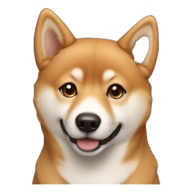 Cute Shiba-dog with a middle age woman with brown and curly hair sticker