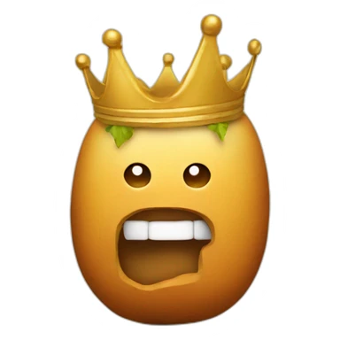 A sweet potate with crown sticker