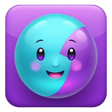 glitter purpel cian little ball sticker