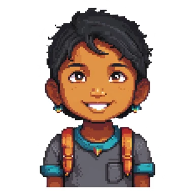 happy Indian kid listening to a story sticker