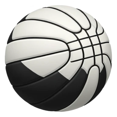 Crea un balón de basket negro con rayas blancas sticker