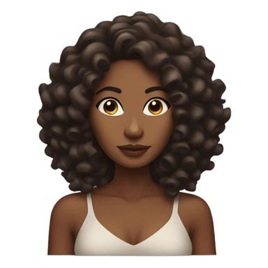 Brownskin African American woman with black bombshell curls sticker